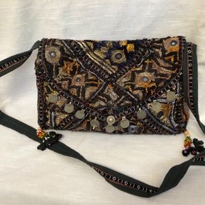 Handmade Embroidered / Embellished Egyptian Crossbody Bag